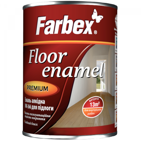 Емаль алкідна ПФ-266 золотисто-коричнева ТМ "Farbex" -0,9 кг.